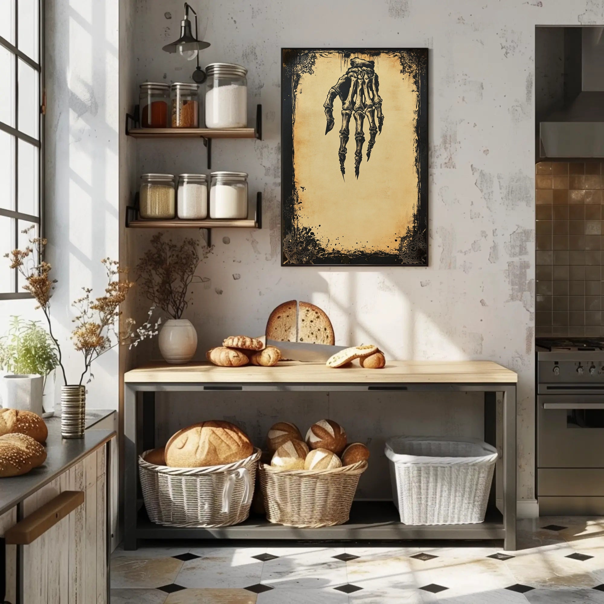 Skeleton Hand Art Poster
