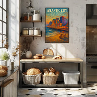 Atlantic City Where the Boardwalk Meets the Fun Poster