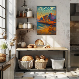 Atlantic City Where the Boardwalk Meets the Fun Poster