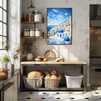 Santorini Greece Stunning Scenic Views Travel Poster