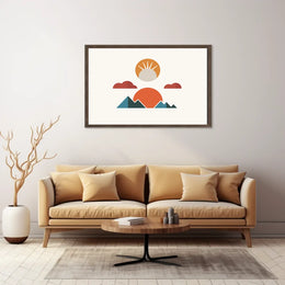 Geometric Landscape Art Poster: Modern Minimalist Design