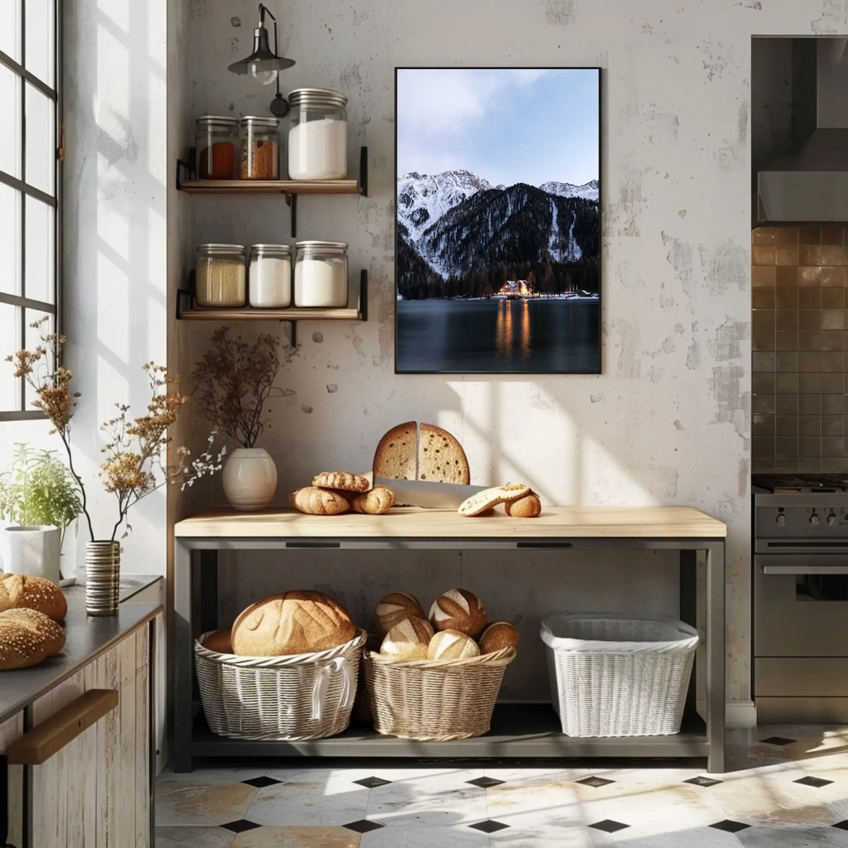 Mountain Dusk Tranquility in Alpine Setting National Park Poster