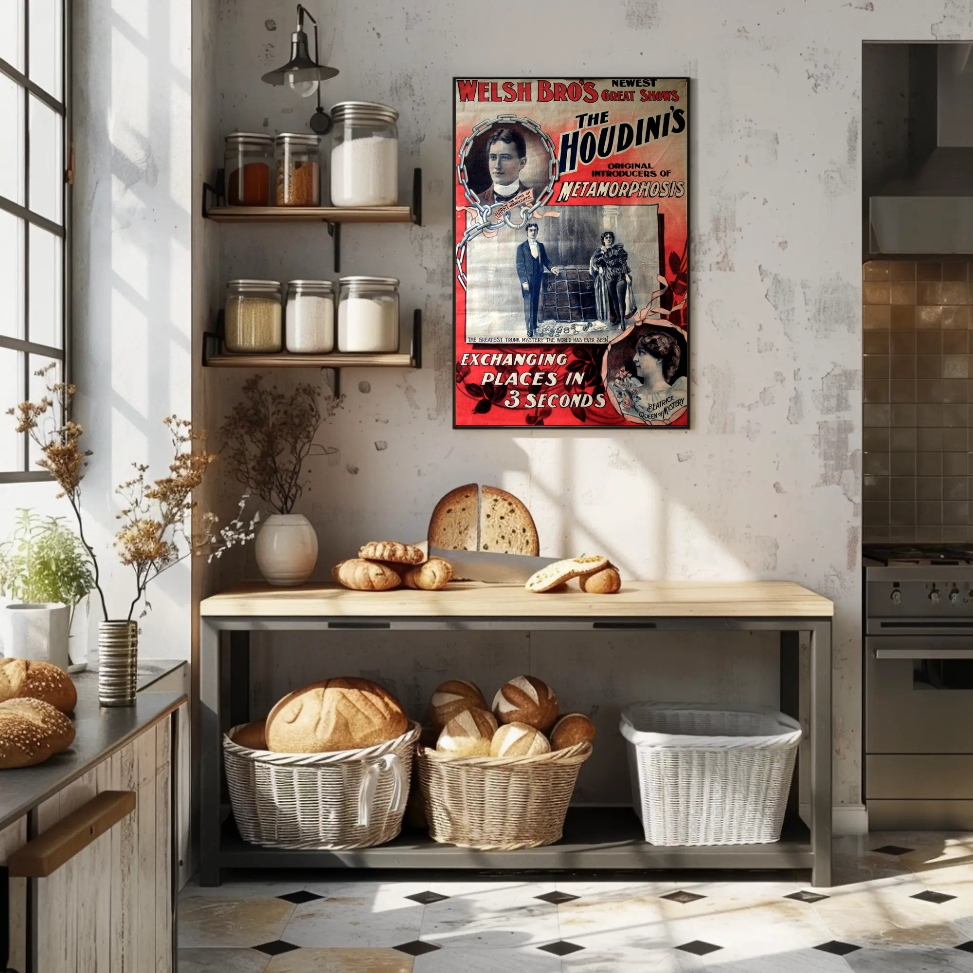 The Houdinis Vintage Magic Show Cultural or Heritage Poster