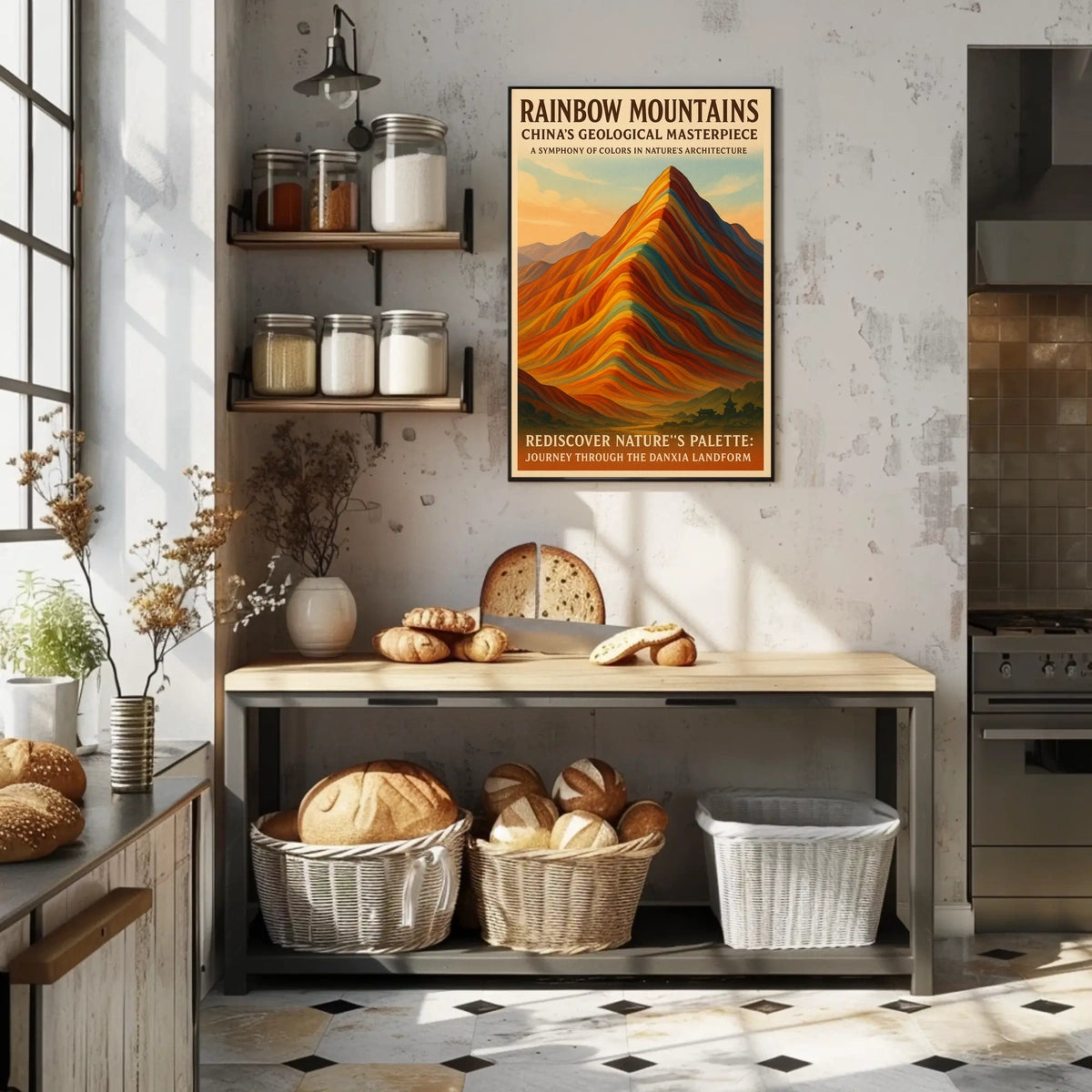 Rainbow Mountains ChinaS Geological Poster