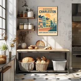 Charleston Travel Poster Vintage Coastal Wall Art