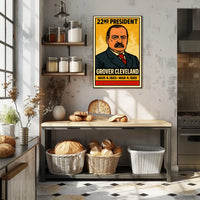 Grover Cleveland 22nd President of the United States Inked Comic Style Poster