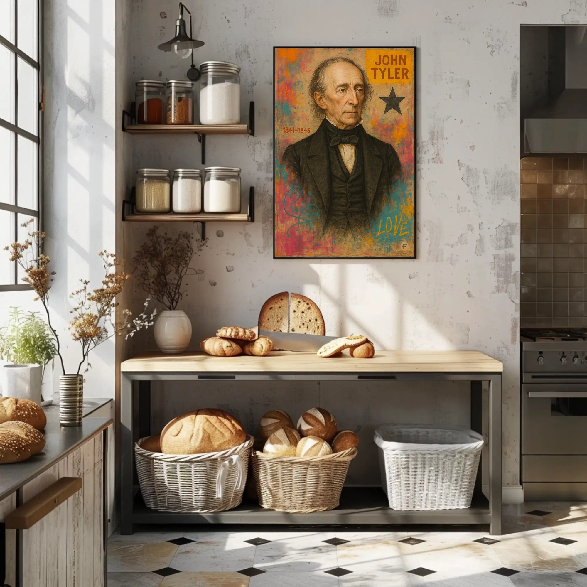 John Tyler Presidential Portrait Modern Art Poster