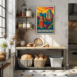 Greensboro Cityscape Poster