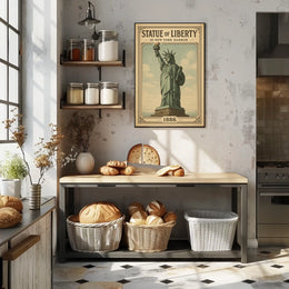 Statue of Liberty Vintage Illustration Cultural or Heritage Poster