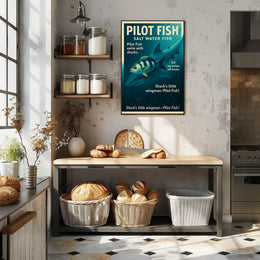 Pilot Fish and Shark Symbiosis Educational Poster