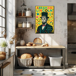 Abraham Lincoln Inspirational Pop-Art Motivational or Quote Poster PosterGoat
