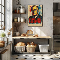 Franklin D. Roosevelt 32nd President of the United States Street Art Mashup Poster