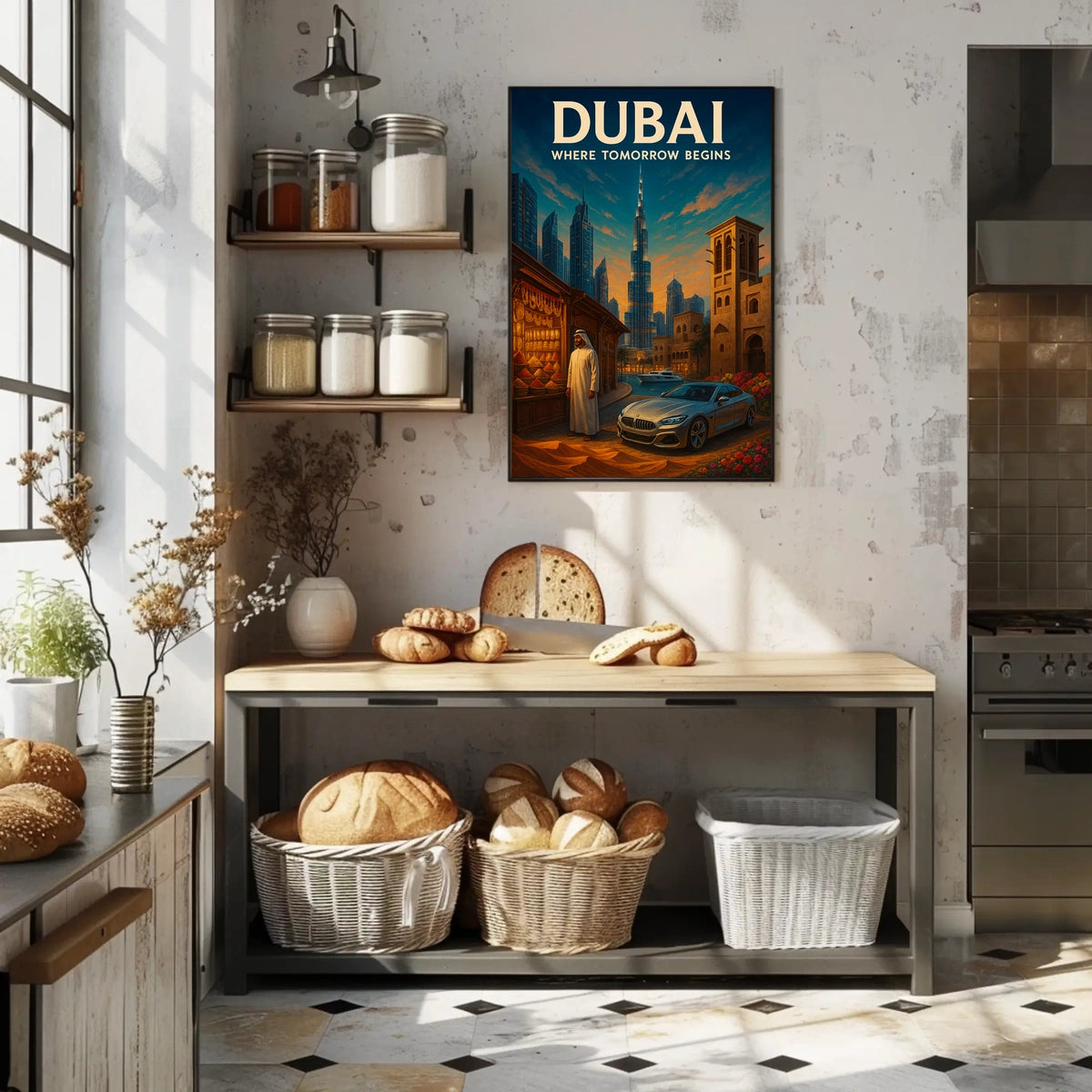 Dubai Cityscape Poster Where Tomorrow Begins For Dreamers
