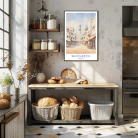 Scenic Marrakech Street Watercolor Travel Poster PosterGoat