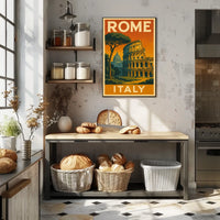 Rome, Italy Travel Poster