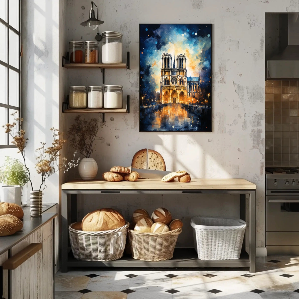 Notre-Dame Cathedral Impressionistic Art Poster - Cultural or Heritage Poster