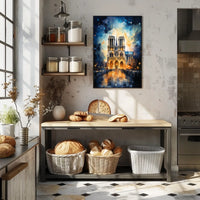 Notre-Dame Cathedral Impressionistic Art Poster - Cultural or Heritage Poster