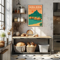 Bora Bora Vintage Tropical Travel Paradise Poster PosterGoat