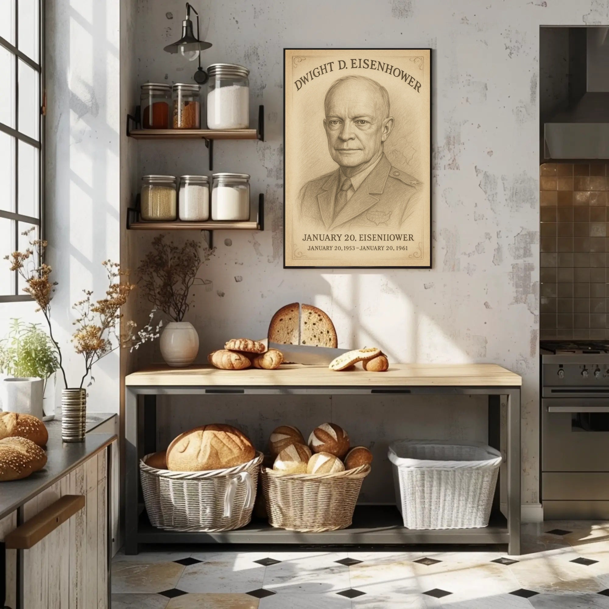 Dwight D Eisenhower Presidential Term Overview Poster Art Print PosterGoat