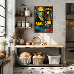 James Madison 4th President of the United States Graffiti Pop Art Poster