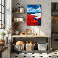 Vivid Landscape In American Flag Colors Abstract Poster