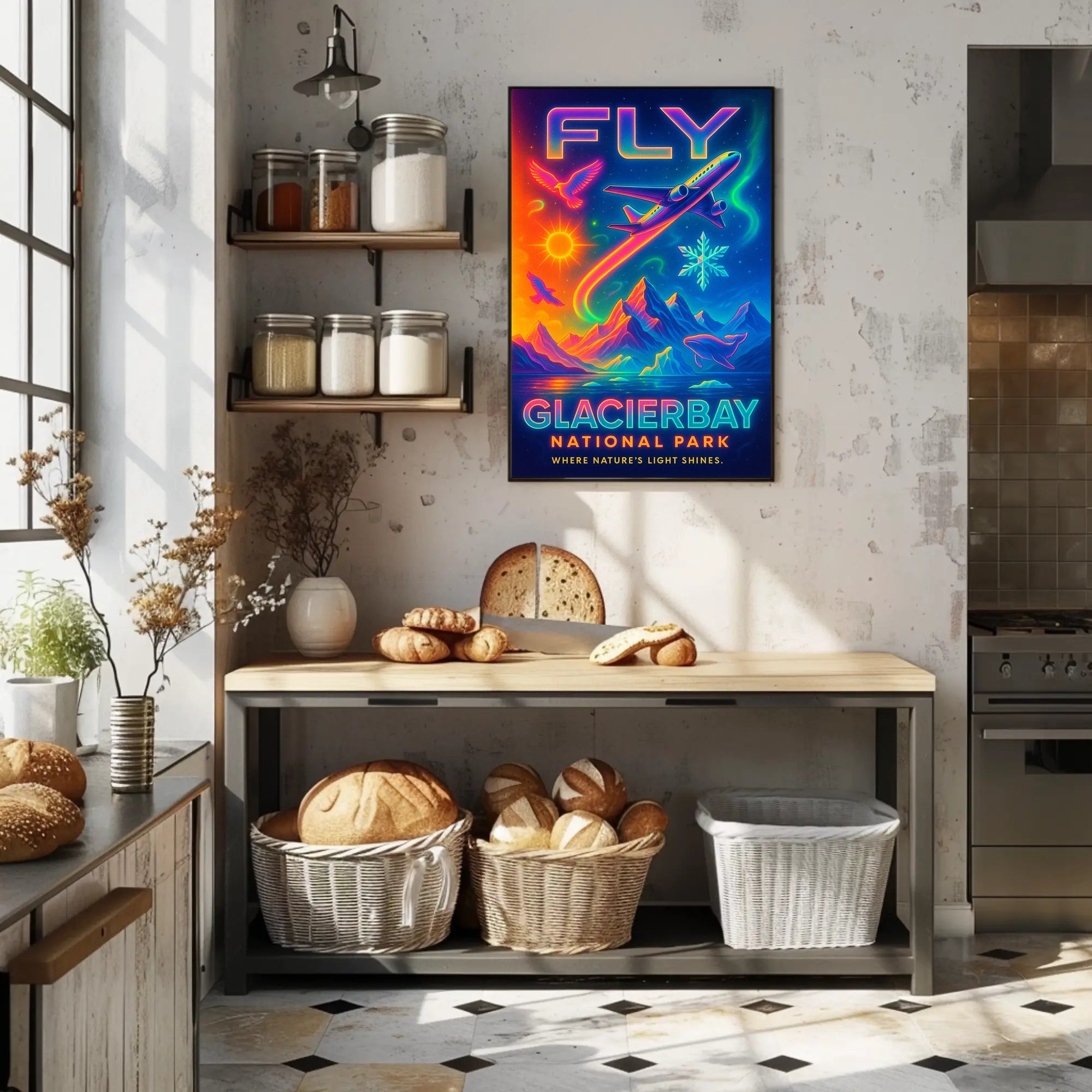 Fly to Glacier Bay National Park Poster