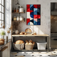 Geometric Shapes In Patriotic Abstract Art Modern Poster