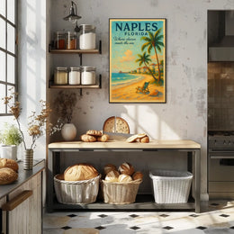 Serene Coastal Charm Vintage Poster: Naples, Florida