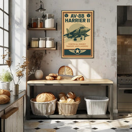 AV-8B Harrier II Retro Military Recruitment Poster