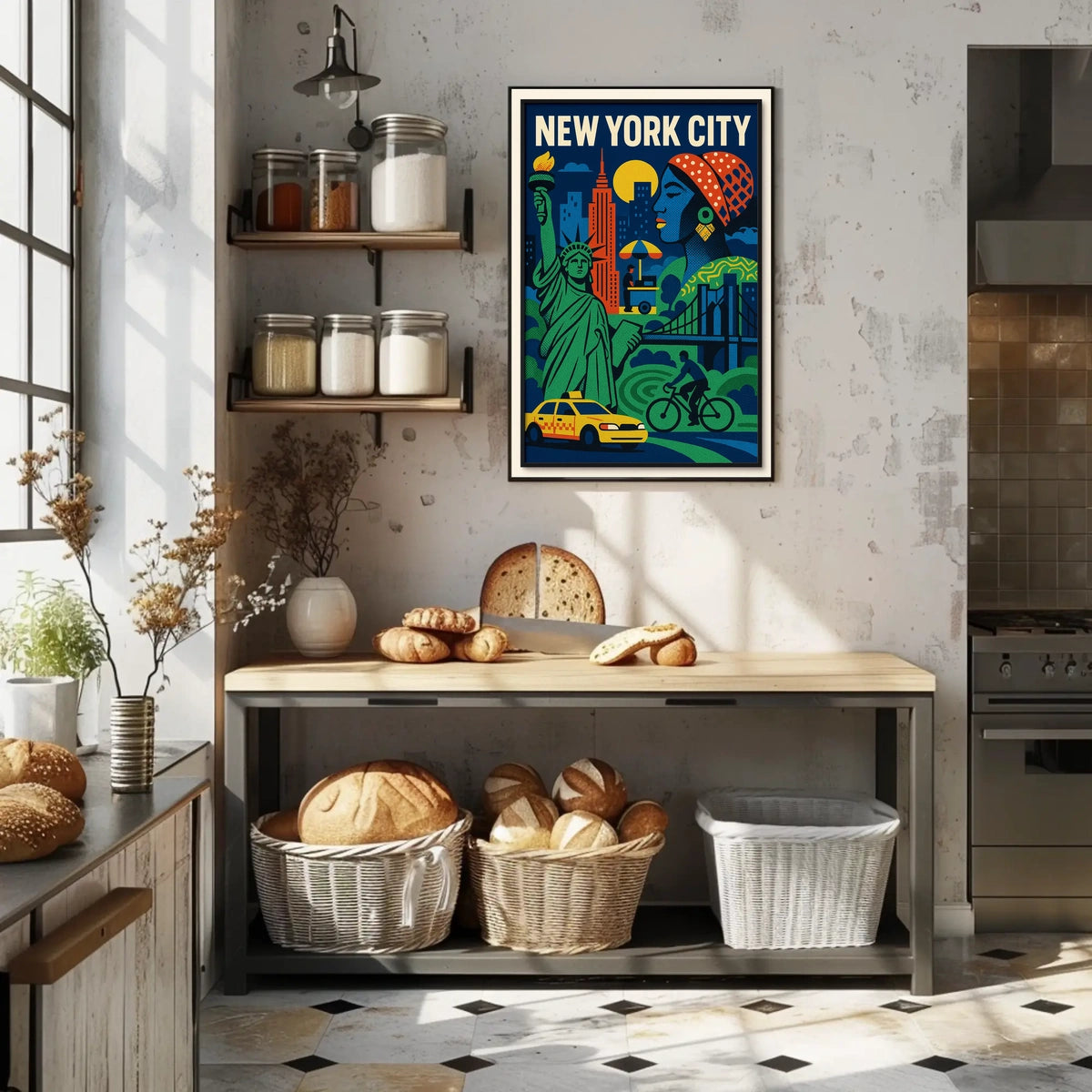 New York City Poster Abstract Travel Colorful Wall Art