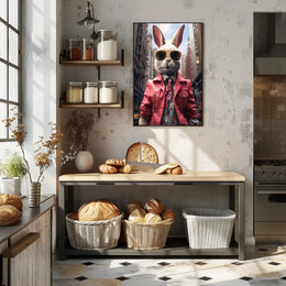 Stylish Rabbit In The City Poster