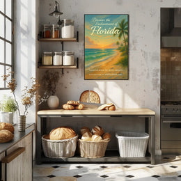 Florida Vintage Travel Poster Print Scenic Beach