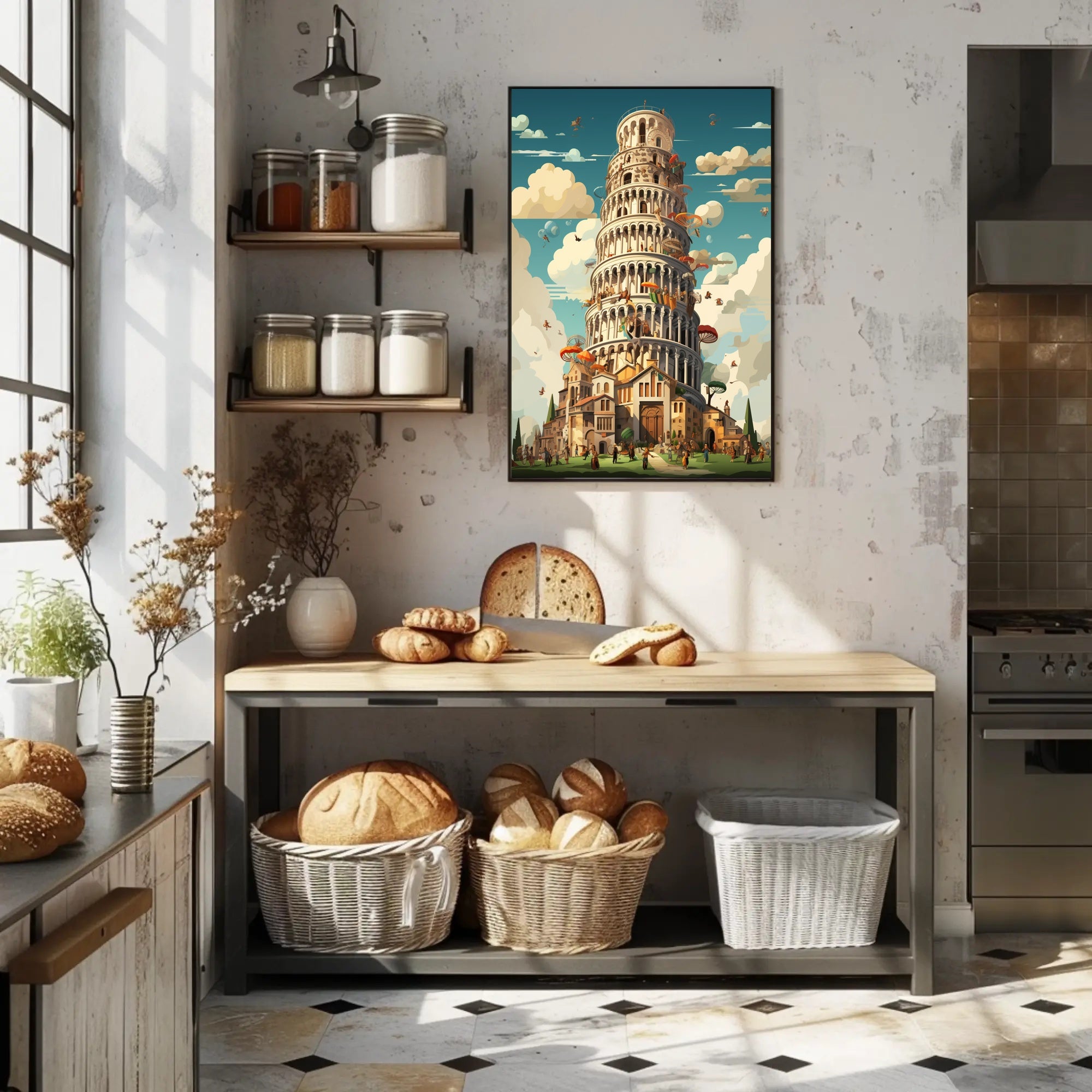 The Whimsical Tower Of Pisa Poster PosterGoat