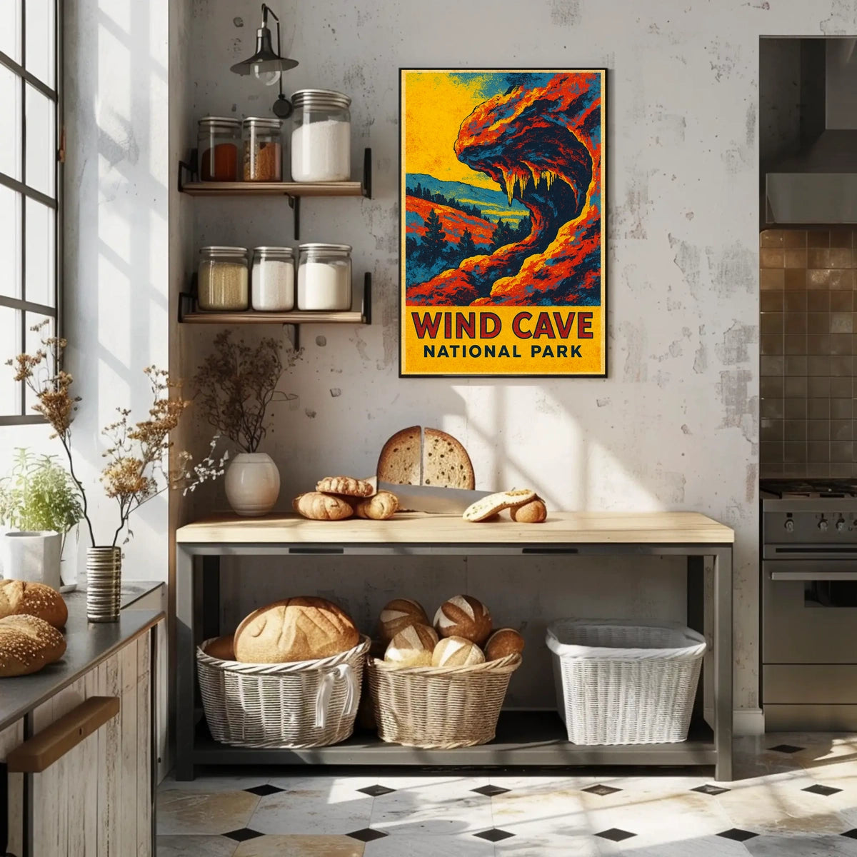 Wind Cave National Park Adventure Vintage Explorer Poster