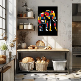 Colorful Elephant Mosaic Poster