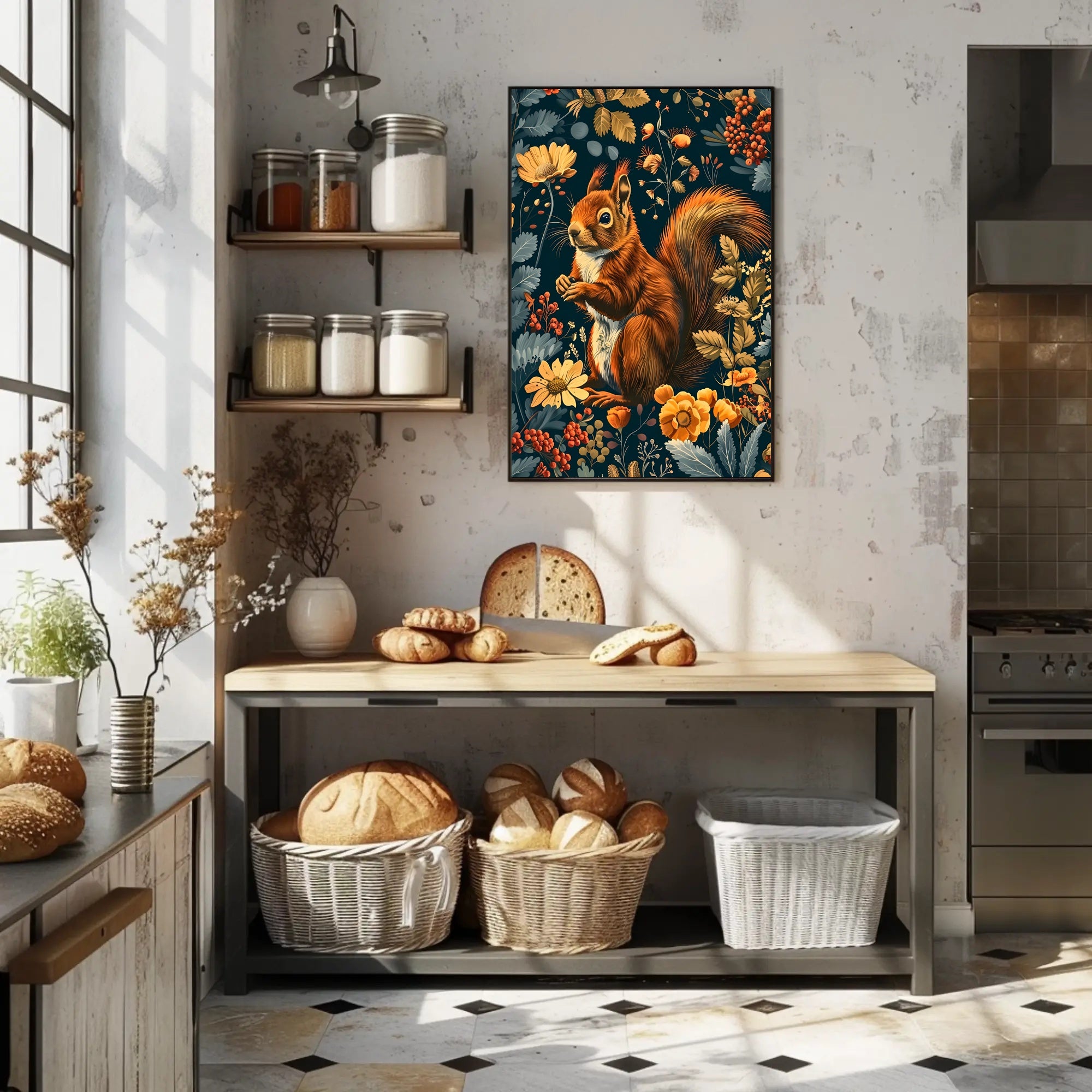 Red Squirrel in Enchanted Nature Animal Poster