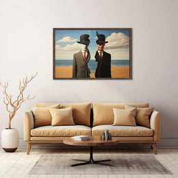 Duality in Suits: Surreal Artistic Poster