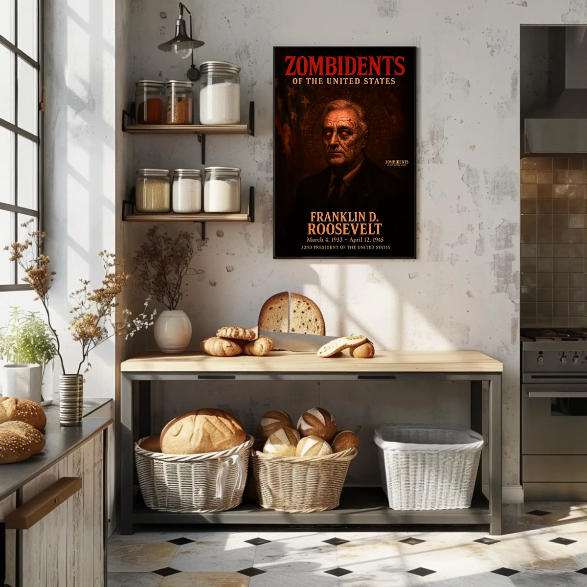 Franklin D. Roosevelt 32nd President of the United States Zombidents Poster Series