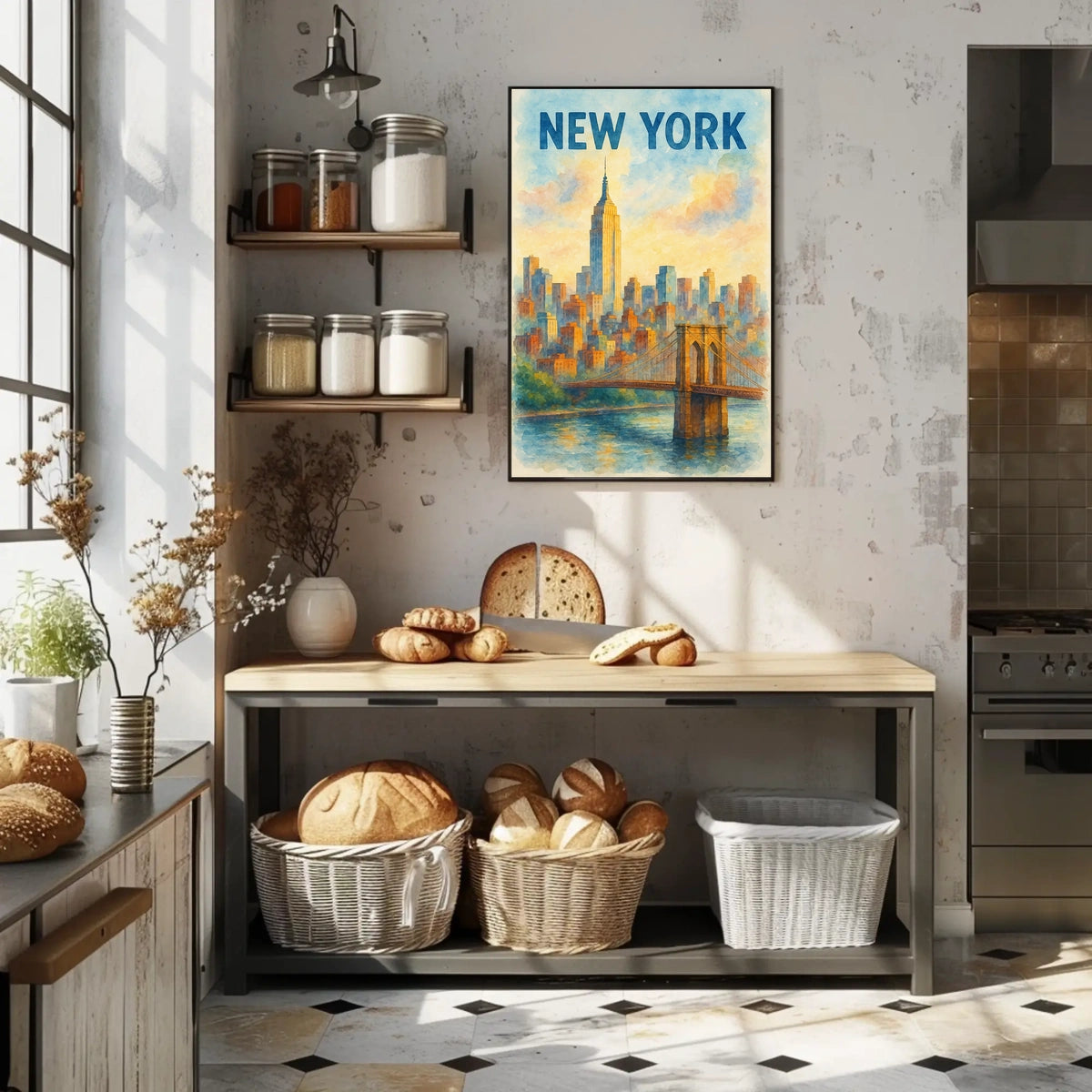New York Water Color Poster