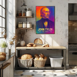John Tyler 10th President of the United States Neon Gradient OverlayPoster