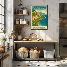 Amalfi Coast Travel Dreamscape Vintage Art Poster
