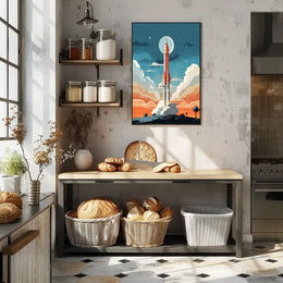 Rocket Launch At Dusk Poster