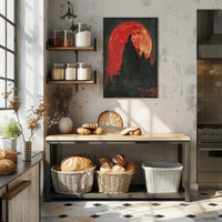 Blood Moon Wolf Fantasy Nightscape Poster PosterGoat