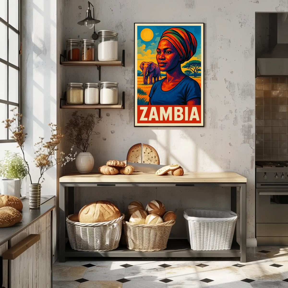 Zambia A Vibrant Portrait Poster