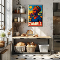 Zambia A Vibrant Portrait Poster