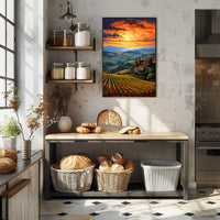Tuscany's Enchanting Sunset Landscape Travel Poster