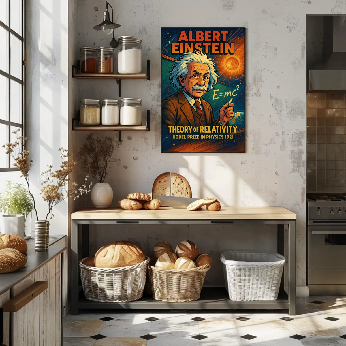 Einstein Relativity Vintage Science Office Poster
