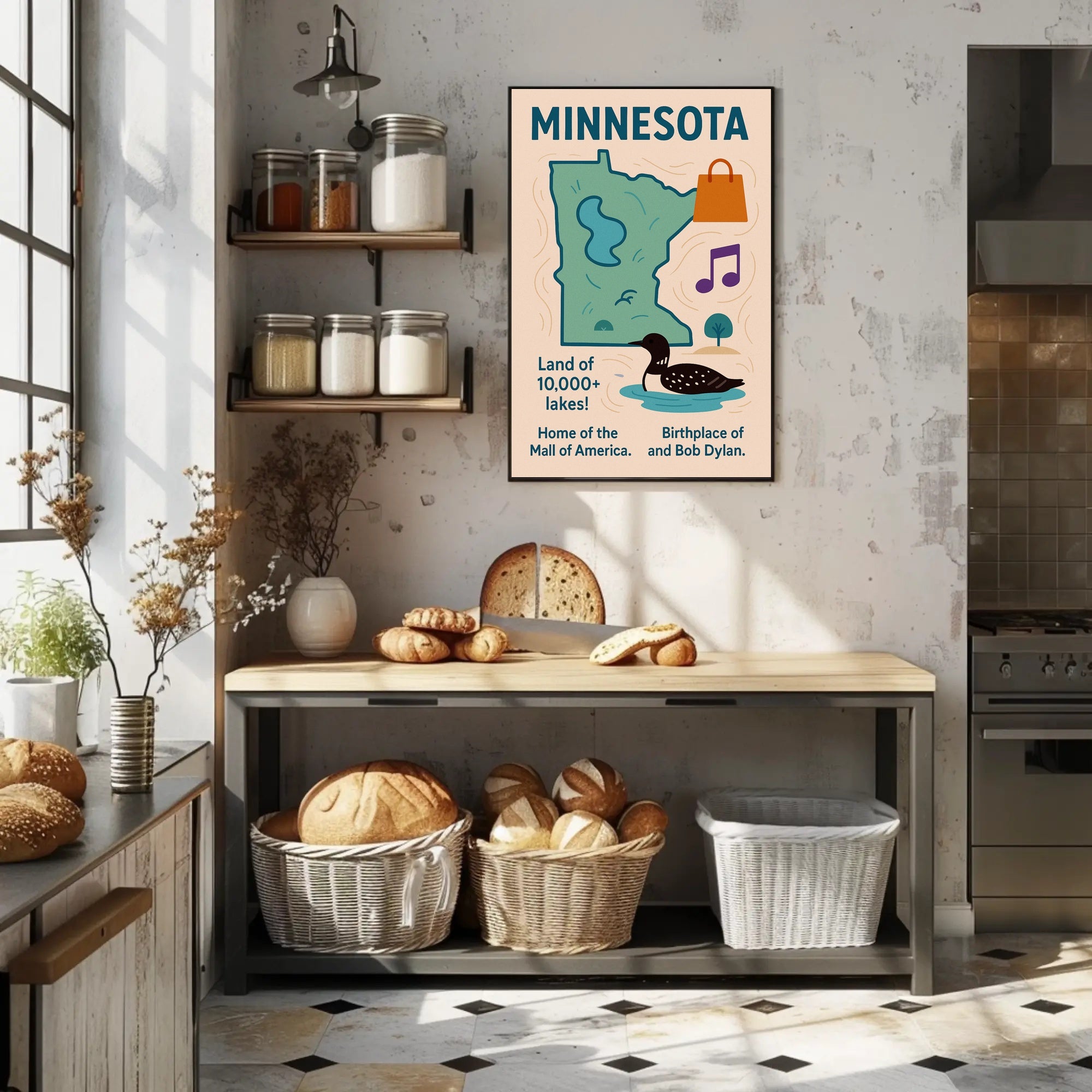 Minnesota Land of 10,000 Lakes Poster