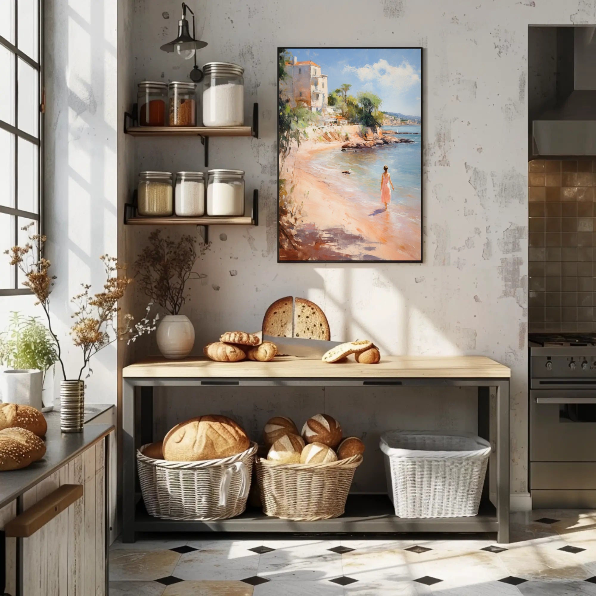 Tranquil Beach Stroll Poster