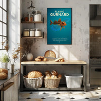 Flying Gurnard Marine Life Educational Poster PosterGoat
